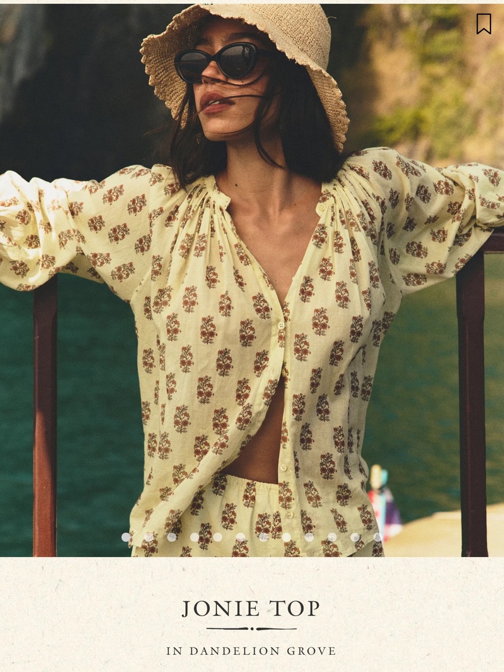 Doen Jonie Top in Dandelion Grove Size XS NWOT